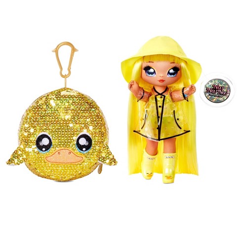 Na Na Na Surprise 2 In 1 Fashion Doll And Sparkly Sequined Purse Sparkle Series Daria Duckie 7 5 Raincoat Doll Target