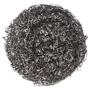 Kurly Kate Stainless Steel Scrubbers, Large, 4 x 4, Steel Gray, 12 Scrubbers/Pack, 6 Packs/Carton - 1 of 3