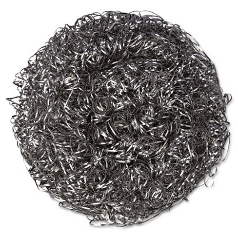 Kurly Kate Stainless Steel Scrubbers, Large, 4 x 4, Steel Gray, 12 Scrubbers/Pack, 6 Packs/Carton - image 1 of 3