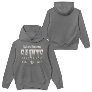 NFL New Orleans Saints Girls' Washed Fleece Hooded Sweatshirt - 1 of 3