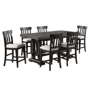 7pc Napa Counter Height Dining Set Dusky Cedar - Steve Silver Co.: Expandable, Farmhouse Style, Seats 8-10 - 1 of 4