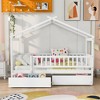 CAVINAS Twin Size House Bed Frame with 2 Drawers,Modern Floor Bed for Kids Room,Bedroom - 2 of 4