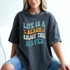 Simply Sage Market Women's Enjoy The Waves Distressed Short Sleeve Garment Dyed Tee - 2 of 3