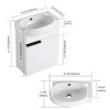 Lyngins Compact Wall-Mounted Bathroom Vanity with Sink, Floating Vanity with Round Single Ceramic Basin & Bottom Storage, Eco-Friendly Plywood - 4 of 4