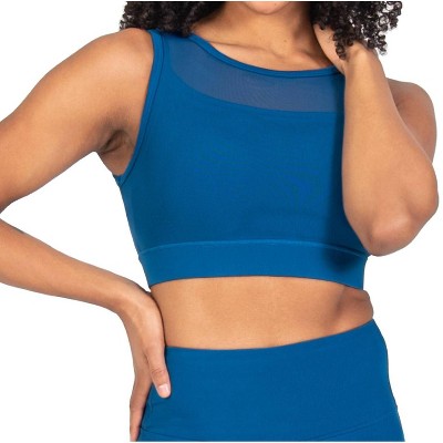 Women's Recycled Polyester Double Layer Bra Top With Mesh - Body Wrappers