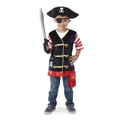 Melissa & Doug Pirate Role Play Costume Dress-Up Set With Hat, Sword, and Eye Patch