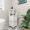 Sevobal Bathroom Storage Cabinets, Floor Organizer with 2 Drawers and Open Storage Shelf, Freestanding Storage for Bathroom, White, 13"*13"*35.43" - 2 of 4