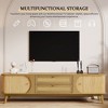 CAVINAS Rattan TV Stand for 75" TVs, 66.93" Farmhouse Media Console with Solid Wood Doors & Drawers,MDF Entertainment Center for Living Room - 4 of 4