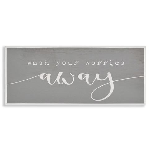 Stupell Industries Wash Your Worries Away Phrase, 24" x 10" - image 1 of 4