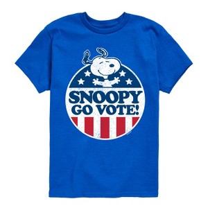 Boys' - Peanuts - Snoopy Go Vote Short Sleeve Graphic T-Shirt - 1 of 4