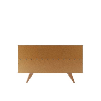 White Matte and Maple Cream Mid-Century Sideboard