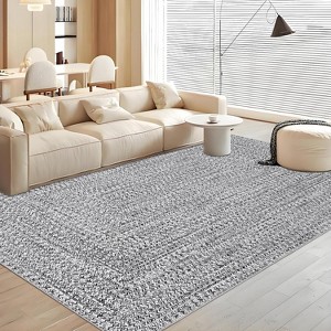 Modern Hallway Runner Rug, Washable Non-Slip Low Pile Carpet, Soft Stain-Resistant Faux Wool Rug for Kitchen, Bedroom - 1 of 4