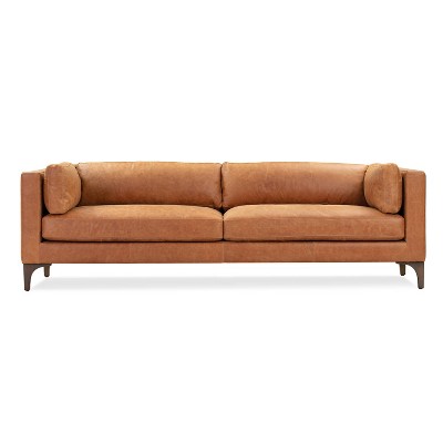 Poly & Bark 93" Argan Full Grain Italian Leather Sofa Cognac Tan