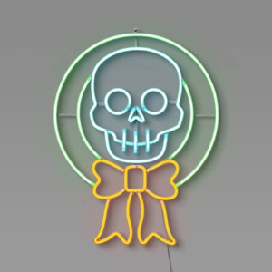 LED Wreath Faux Neon Sign Halloween Novelty Silhouette Lights Orange/White/Green - Hyde and EEK! Boutique™ - 1 of 4