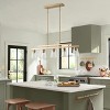 Modern Gold Linear Chandelier, 5-Light Kitchen Island Pendant, Rectangular Dining Room Lighting with Glass Shades - 4 of 4