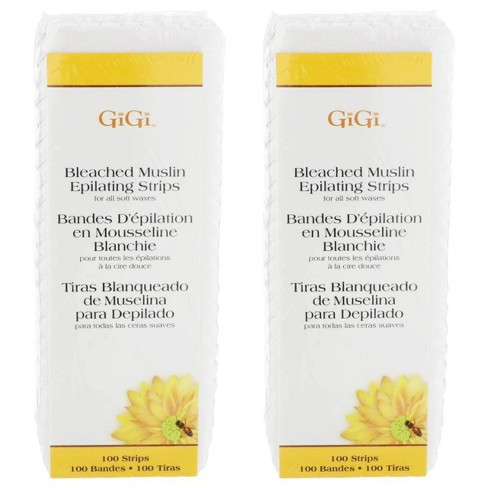 Gigi Bleached Muslin Epilating Strips 100 Piece - Small (pack Of 2 ...