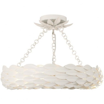 Crystorama Lighting Broche 6 - Light Semi-Flush Mount in  Matte White