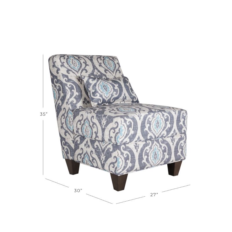 Blue Slate Collection Accent Chair Gray/Light/Large Damask - HomePop, 2 of 13