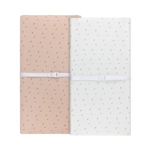Aurora Fitted Sheet Set - 2 pk - 100% Jersey Knit Cotton - Floral Printed - 1 of 4
