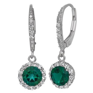 Designs By Gioelli Sterling Silver Gemstone Drop Earrings, Genuine, Lab Created - 1 of 2