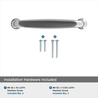Polished Chrome Traditional Cabinet Drawer Pull with Mounting Hardware
