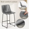 Gikpal Barstools, Counter Height Bar Stools with Back, Modern PU Leather Armless Chairs with Footrest and Metal Legs, for Kitchen Living Room Pub - 2 of 3