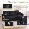 76.38'' Corduroy L-Shaped Sectional Sofa with Pull-Out Storage, Ottoman, USB Charging, and Cup Holders - 4 of 4