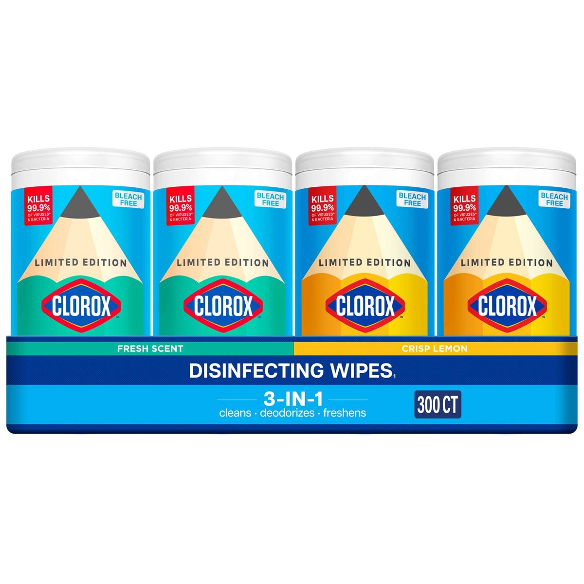 Clorox Disinfecting Wipes Back-to-School Value Pack, 4-Pack / 300ct
