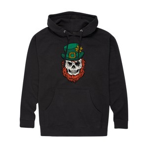 Men's - Instant Message - Leprechaun Skull Graphic Fleece Pullover Hoodie - 1 of 4