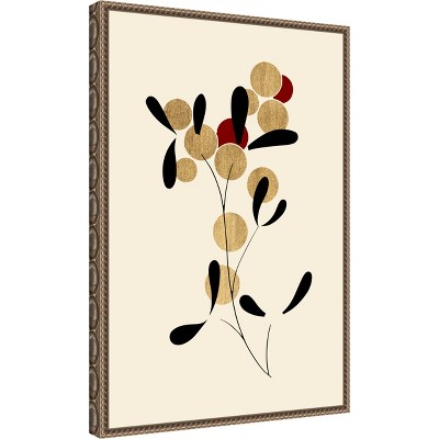 Eastern-Inspired Minimalist Black and Gold Framed Canvas Wall Art