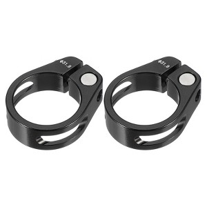 Unique Bargains Aluminum Alloy Quick-Release Mountain Road Bike Seat Post Clamp Black 2 Pcs - 1 of 4
