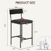 Jojoka Dining Bar Table Set for 2 with 3 Storage Shelves,Pub Bar Counter Table with 2 Footrest Chairs - 2 of 4