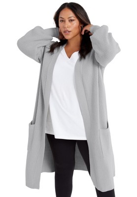 June + Vie by Roaman's Women's Plus Size Open-Front Cardigan