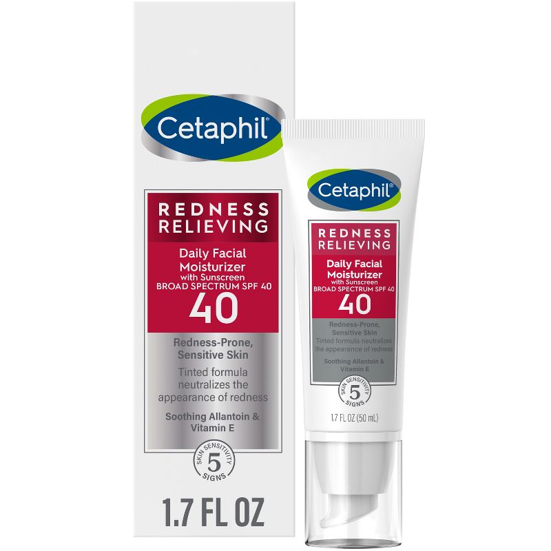 Cetaphil Redness Relieving Daily Facial Moisturizer Neutral Tint - SPF40 - 1.7 fl oz, 1 of 7