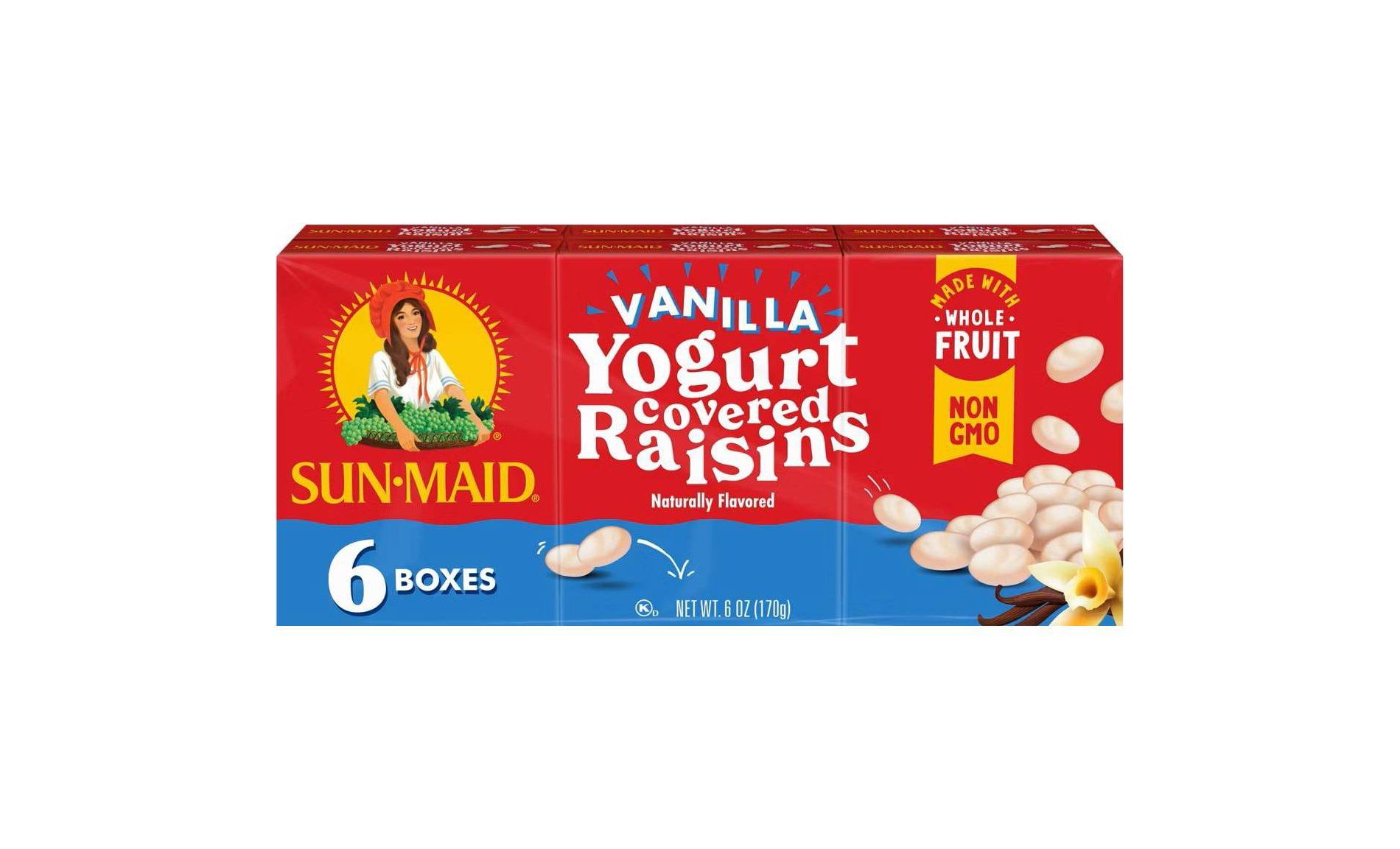 Sun-Maid Vanilla Yogurt Covered Raisins Multipack - 6oz/6ct