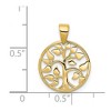 Black Bow Jewelry 14k Yellow Gold Heart Leaf Tree of Life Pendant, 15mm (9/16 inch) - 4 of 4