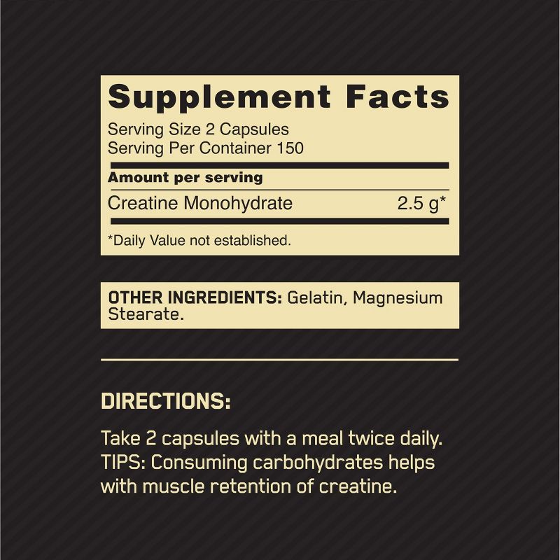 Optimum Nutrition, Micronized Creatine, 2500mg, 300 Capsules, 2 of 8