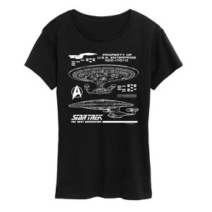 Women's - Star Trek - Next Gen Schematic Short Sleeve Graphic T-Shirt - 1 of 4