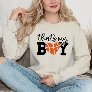 Simply Sage Market Women's Graphic Sweatshirt That's My Boy Basketball - 1 of 4