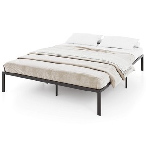 Safstar Queen Size Metal Bed Frame  Heavy Duty Support Slats Mattress Foundation - 1 of 4