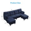 Mjkone Modular Convertible Sectional Sofa Couch, Upholstered Comfy Fabric 4-Seater Sofa with Movable Ottomans - 4 of 4