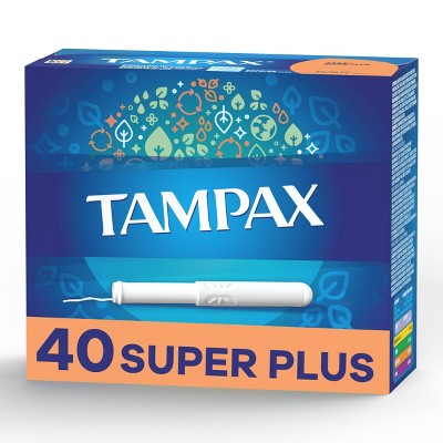Tampax Cardboard Super Plus Absorbency Anti-Slip Grip LeakGuard Skirt Tampons - Unscented - 40ct