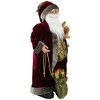 Northlight 32" Burgundy Santa Claus with Teddy Bear and Gift Bag Christmas Figure - 3 of 4