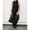 Women's MOCKNECK PLEATED TOP - BLACK TAPE - 4 of 4
