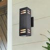 Rennnsan Vyella 11"H Hardwired Rectangle Aluminum Modern LED Dimmable Outdoor Wall Sconce in Black - 2 of 4