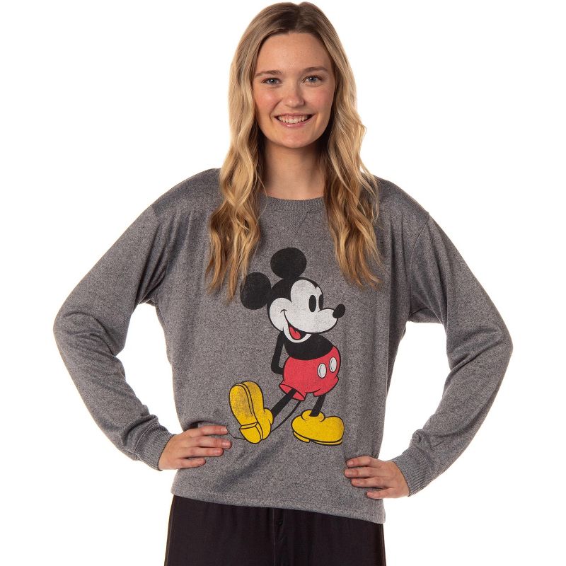 Disney Womens' Mickey Mouse Long Sleeve Pajama Top Sleepwear Shirt, 1 of 6