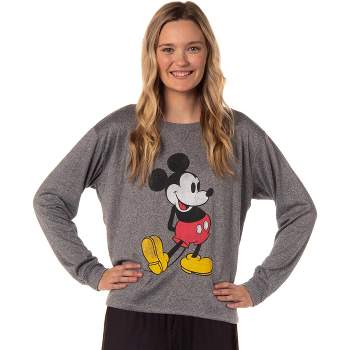 Disney Womens' Mickey Mouse Long Sleeve Pajama Top Sleepwear Shirt