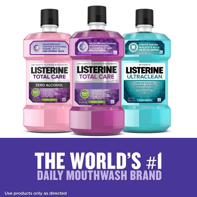 Listerine Total Care Fresh Mint Anticavity Mouthwash for Bad Breath and Enamel Strength, 6 of 15