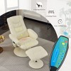 360° Swivel Massage Recliner Chair with Ottoman, Heated Seat, 140° Adjustable PU Leather Backrest for Living Room or Office - 3 of 4