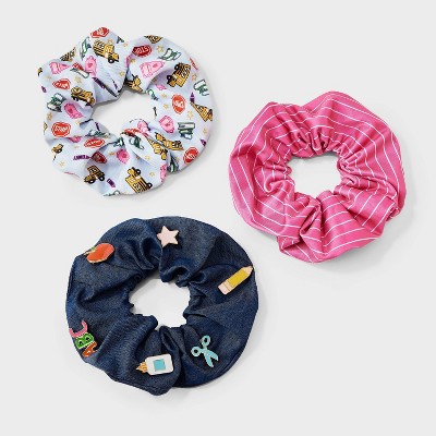 Teacher Print and Denim Hair Twister Set 3pc - Multicolor